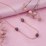 Rose gold necklace with pearls