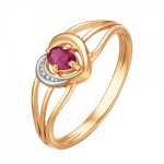 Златен пръстен с рубин