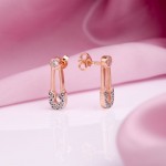 Stud earrings with fianites silver