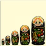 Matreshka "Rossinka" 5 figurek černá