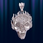Pendant "Skull" silver 925 with zirconia