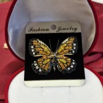Broche bijouterie "Papillon". Zircone et Opale