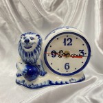 Gzhel porcelain clock "Loewe"
