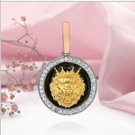 Ciondolo in argento con segno zodiacale "Loewe". Zirconia