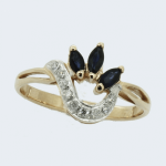 Bague en or avec saphirs et diamants