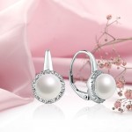 Pendientes de plata "perlas en orla de circonitas"