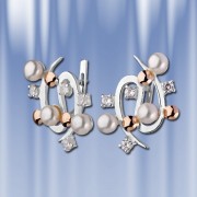 Silberohrringe „Wave“ mit Perlen