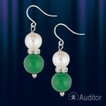 Boucles d'oreilles en argent avec perles et jade