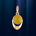 Pendant Russian gold with amber
