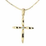 Pendentif croix en or avec diamant