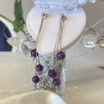 Silver earrings with amethyst