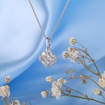 Τζιάνι Λάζαρο. Κρεμαστό από λευκό χρυσό "Dream" με αλυσίδα & διαμάντια
