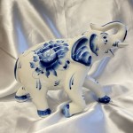 Gzhel porcelán elefánt