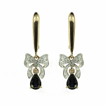 Boucles d'oreilles en or avec saphirs et diamants