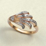 Zlatý prsteň s diamantmi, bicolor