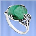 Bague argent & malachite