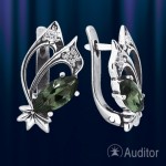 Earrings silver with fianite