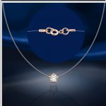 Naylon zincir. Swarovski ve kırmızı altın