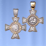 Russian cross pendant silver