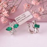 Gianni Lazzaro white gold earrings with diamonds and emerald