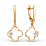 Øreringe rødguld 585 zirconia