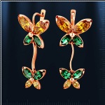 Серьги со шпинелью. Красное золото