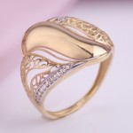 Prsten od bijelog zlata od žutog zlata od dvobojnog cirkonija