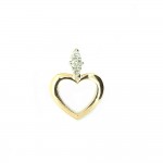 Gullanheng i form av hjertet med diamanter