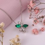 Gianni Lazzaro witgouden hanger diamant en smaragd