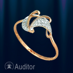 Руски златен пръстен с цирконий