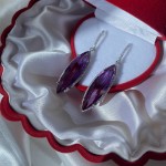 Silver earrings with iolite & zirconia