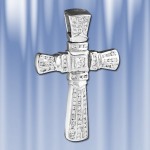 Silver cross with zirconia
