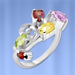Ring with gemstone silver