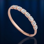 Златен пръстен с диаманти. Двуцветен
