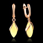 Gold-plated silver earrings “Rays”. Royal amber