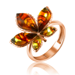Inel din argint placat cu aur "Amber Maple"