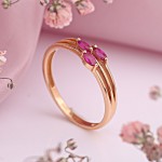 Gold ring “Berries”. Rubies