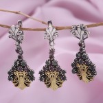 Earrings & pendant silver