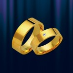 Gouden trouwring. Geelgouden ring 585