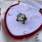 Gold-plated silver ring with aquamarine