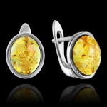 Silver earrings "Honey Amber"