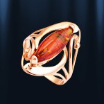 Золотое кольцо с янтарем