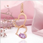 Rotgold-Anhänger 585 Zirkonia Amethyst