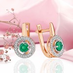 Boucles d'oreilles 585 agate diamants