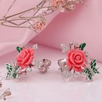 Silberohrstecker mit Korallen 925