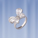 Ring "Butterfly". Silver and crystal