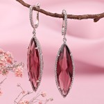 Silver earrings with spinel & zirconia