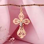 Pravoslávny kríž 585 zlatý s krucifixom