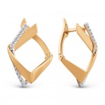 Øreringe rødguld 585 zirconia