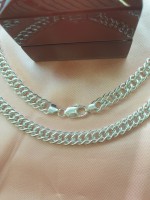 Sølv halskæde "dobbelt diamant"